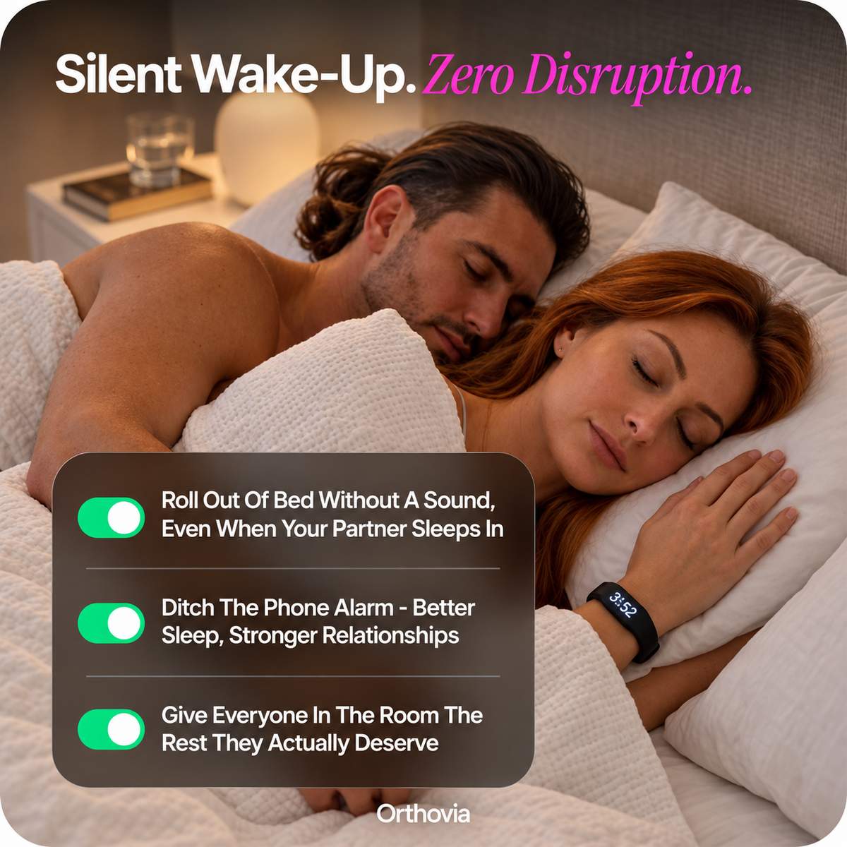 Onyx Vibration Alarm | Silent Wrist Wake Up for Heavy Sleepers