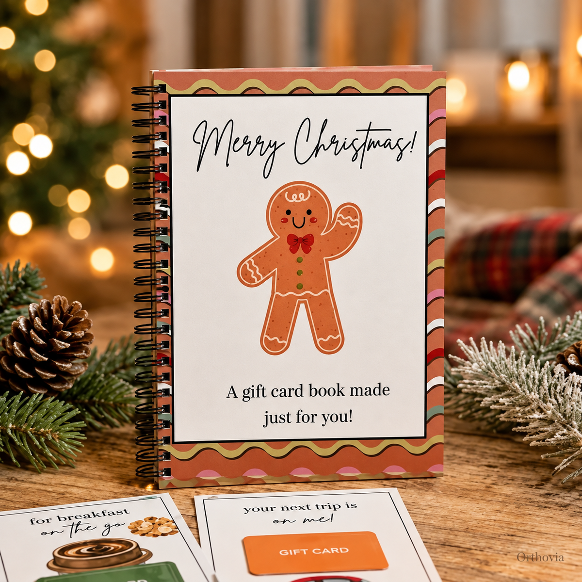 Gingerbread Christmas Gift Card Book