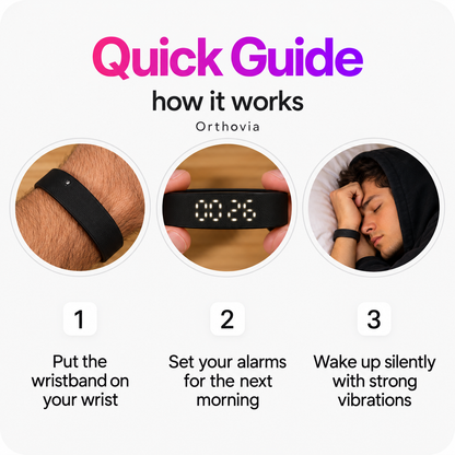Onyx Vibration Alarm | Silent Wrist Wake Up for Heavy Sleepers
