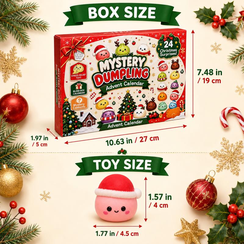2026 Glitter Dumpling Squishy Advent Calendar — 24 Days Countdown for Kids