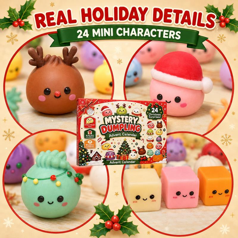 2026 Glitter Dumpling Squishy Advent Calendar — 24 Days Countdown for Kids